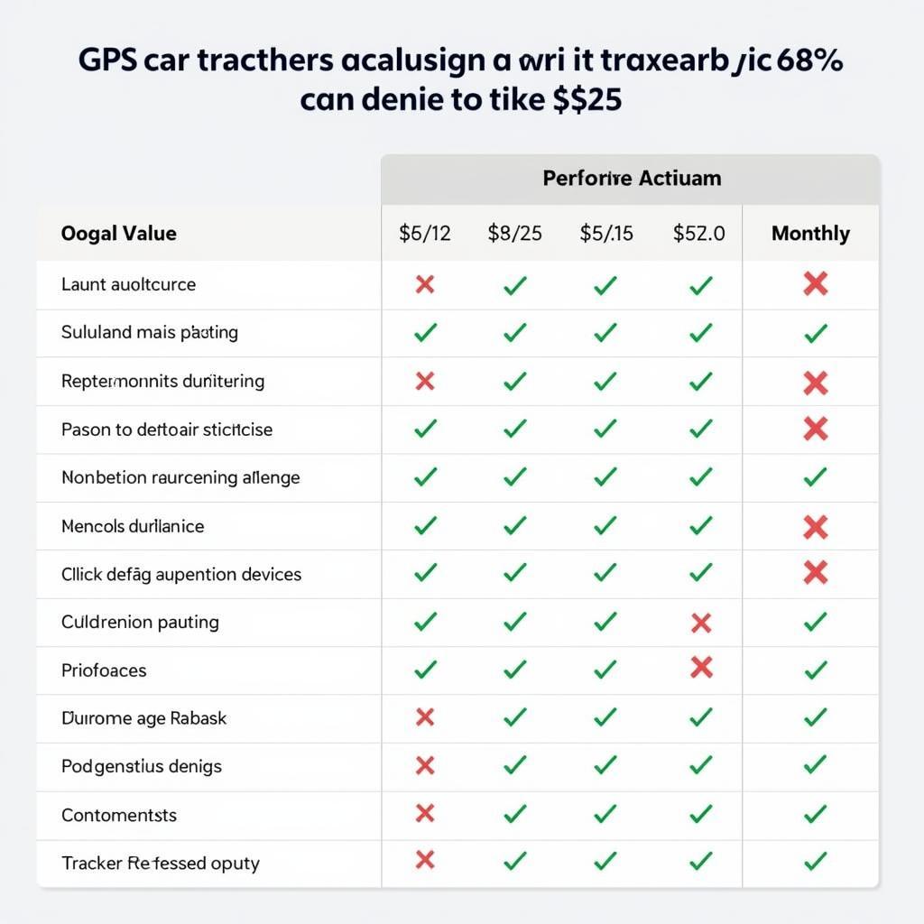 GPS Tracker Cost Comparison Table