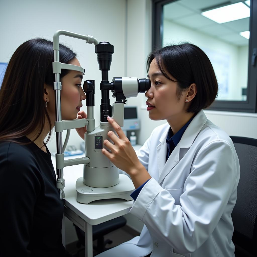 Great Lakes Eye Care Doctor Examining Patient