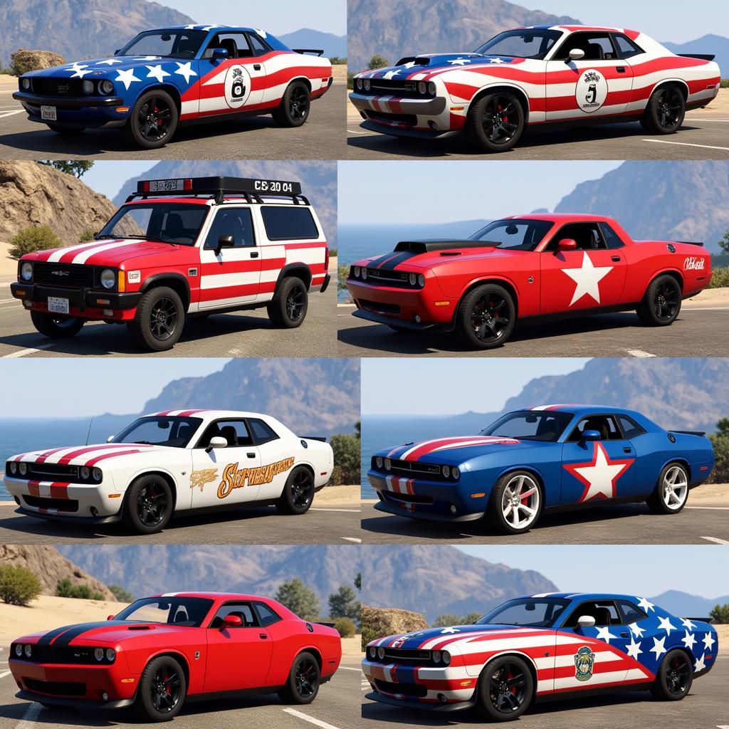 GTA 5 Custom Car Paint Jobs: Patriotic Theme