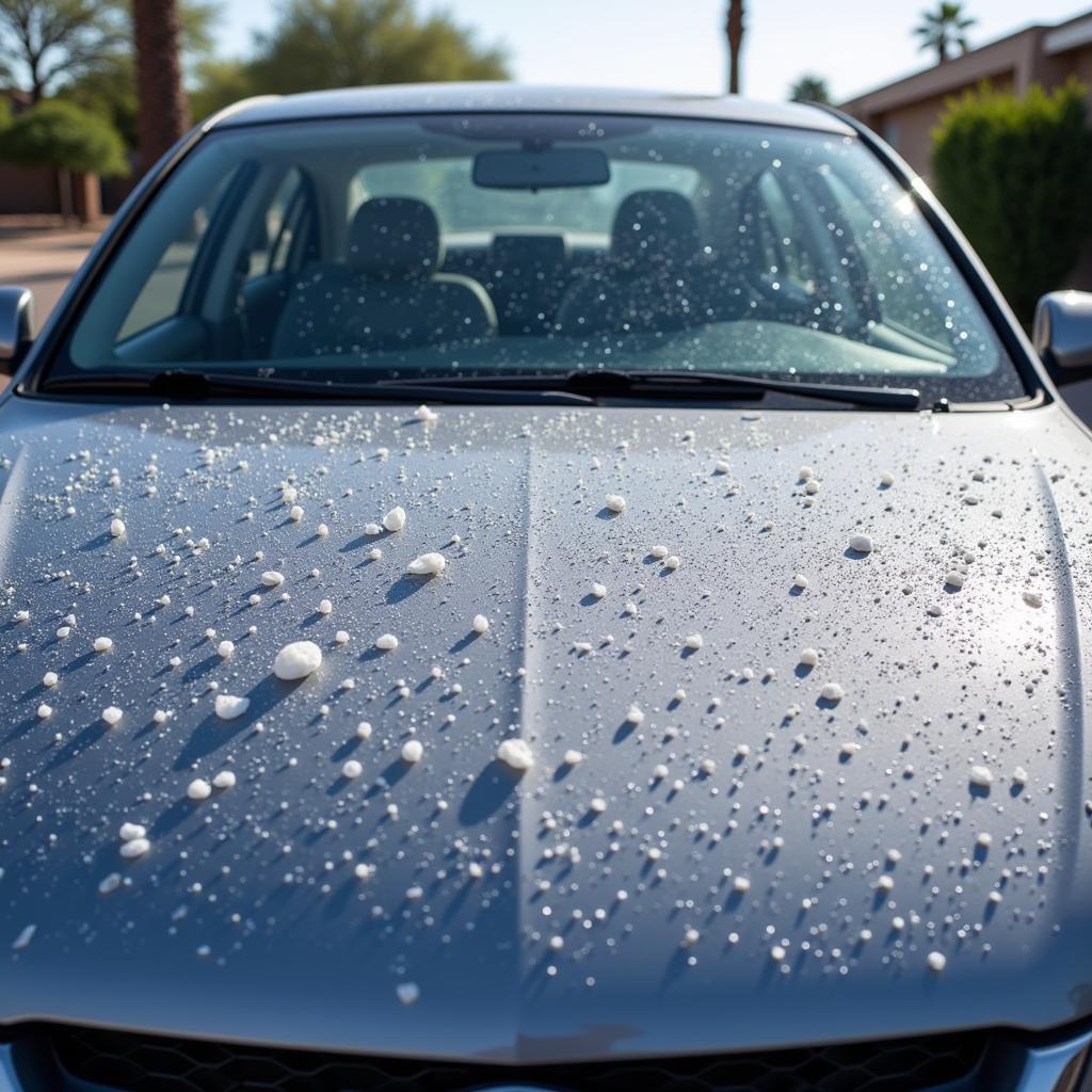 Hail Damaged Car After Arizona Monsoon