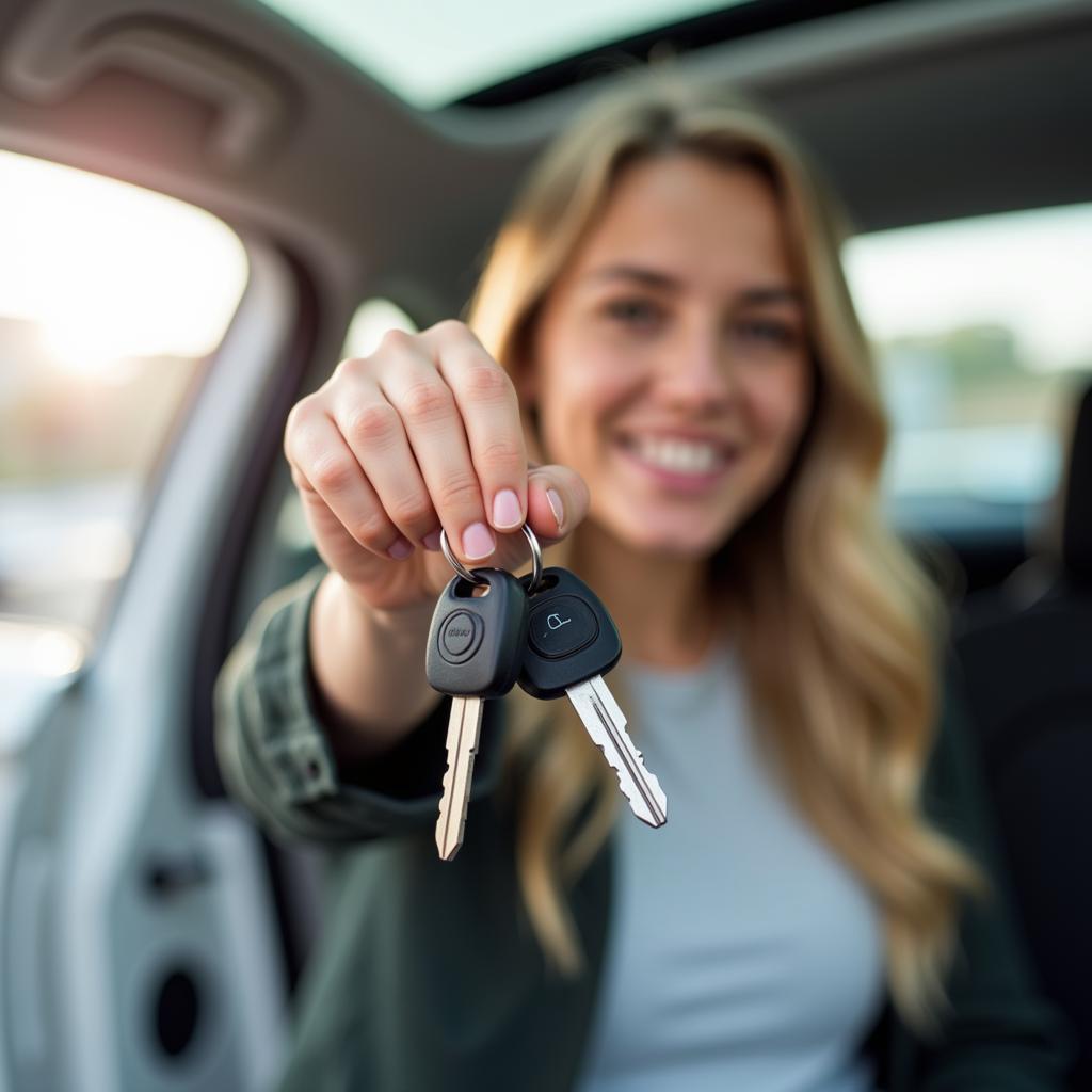 Happy Car Buyer with Pre-Approval