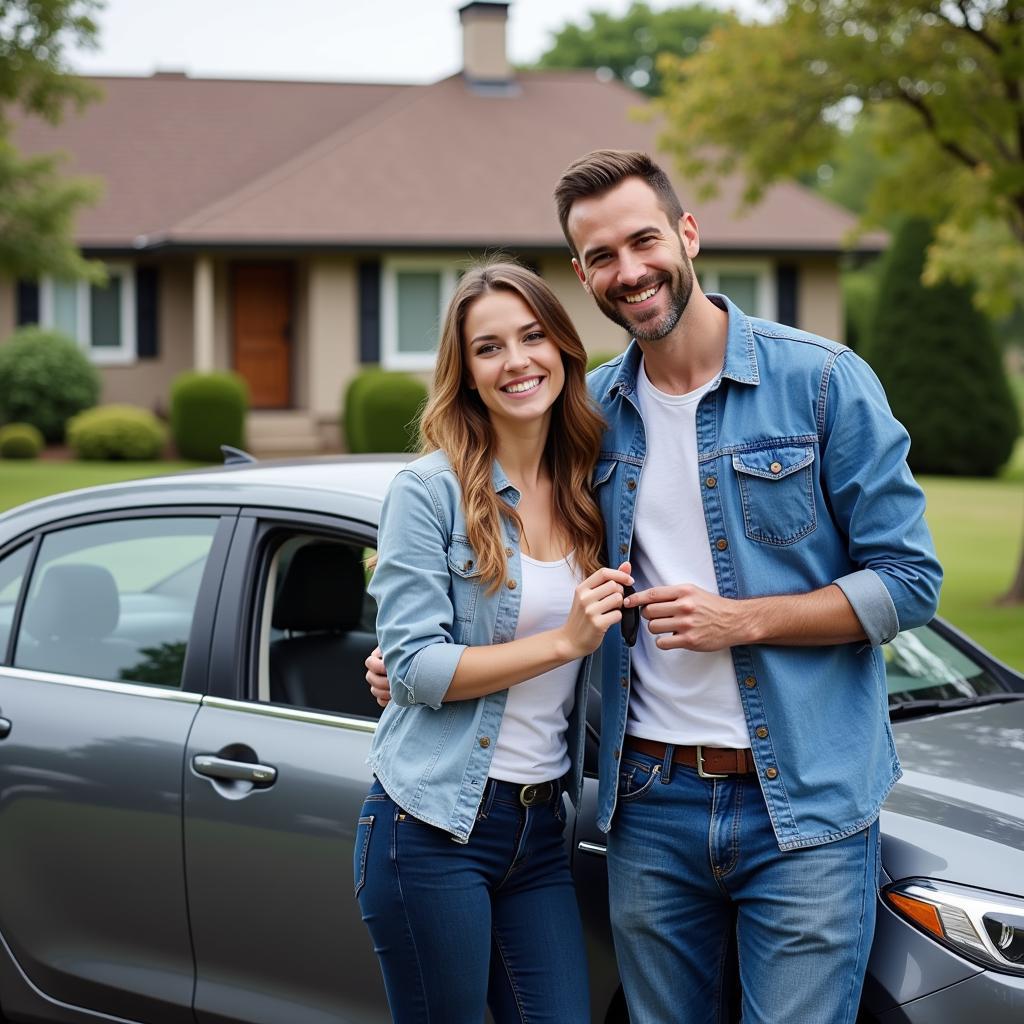 Happy Car Owner With New Car