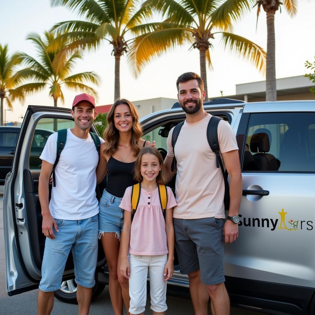 Happy Travelers with Sunny Cars at Miami Airport