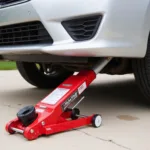 Harbor Freight Trolley Jack in Use