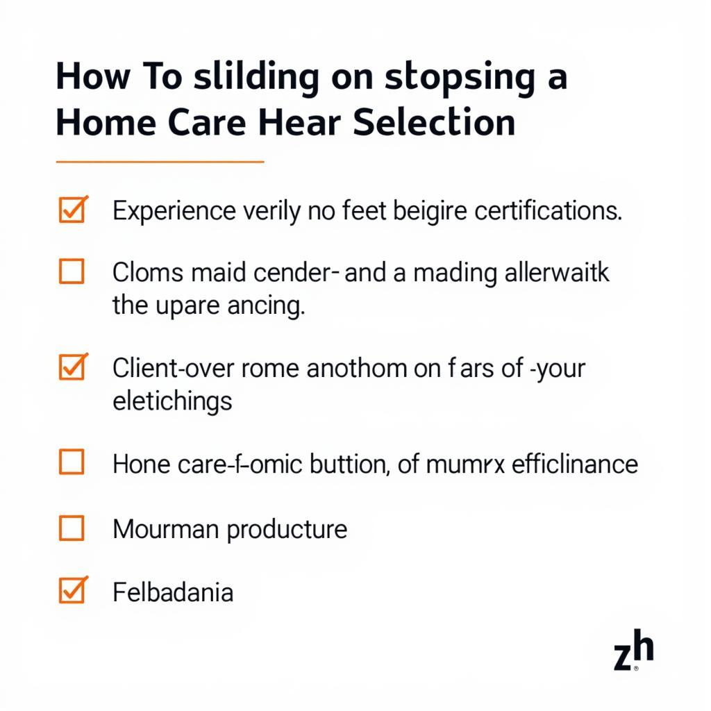 Home Care Provider Selection Checklist