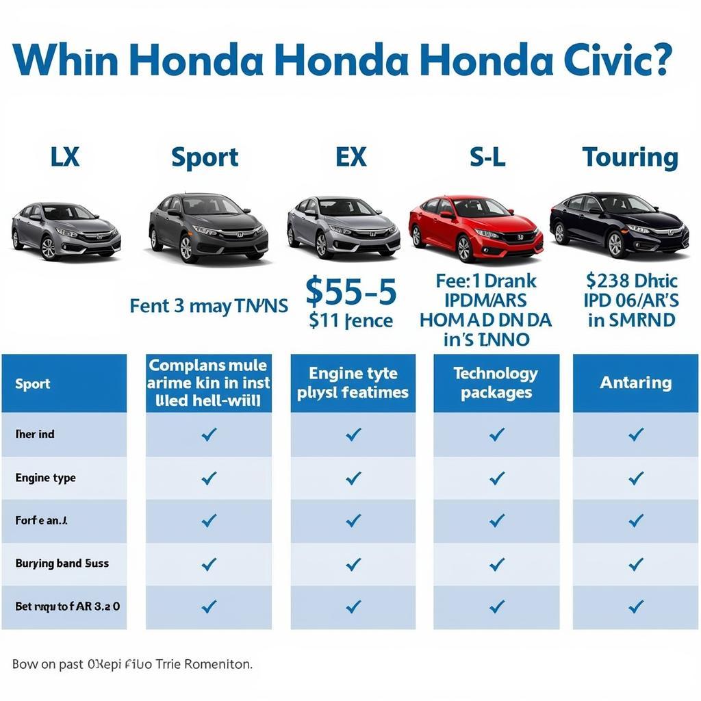 Honda Civic Trim Levels Comparison Chart