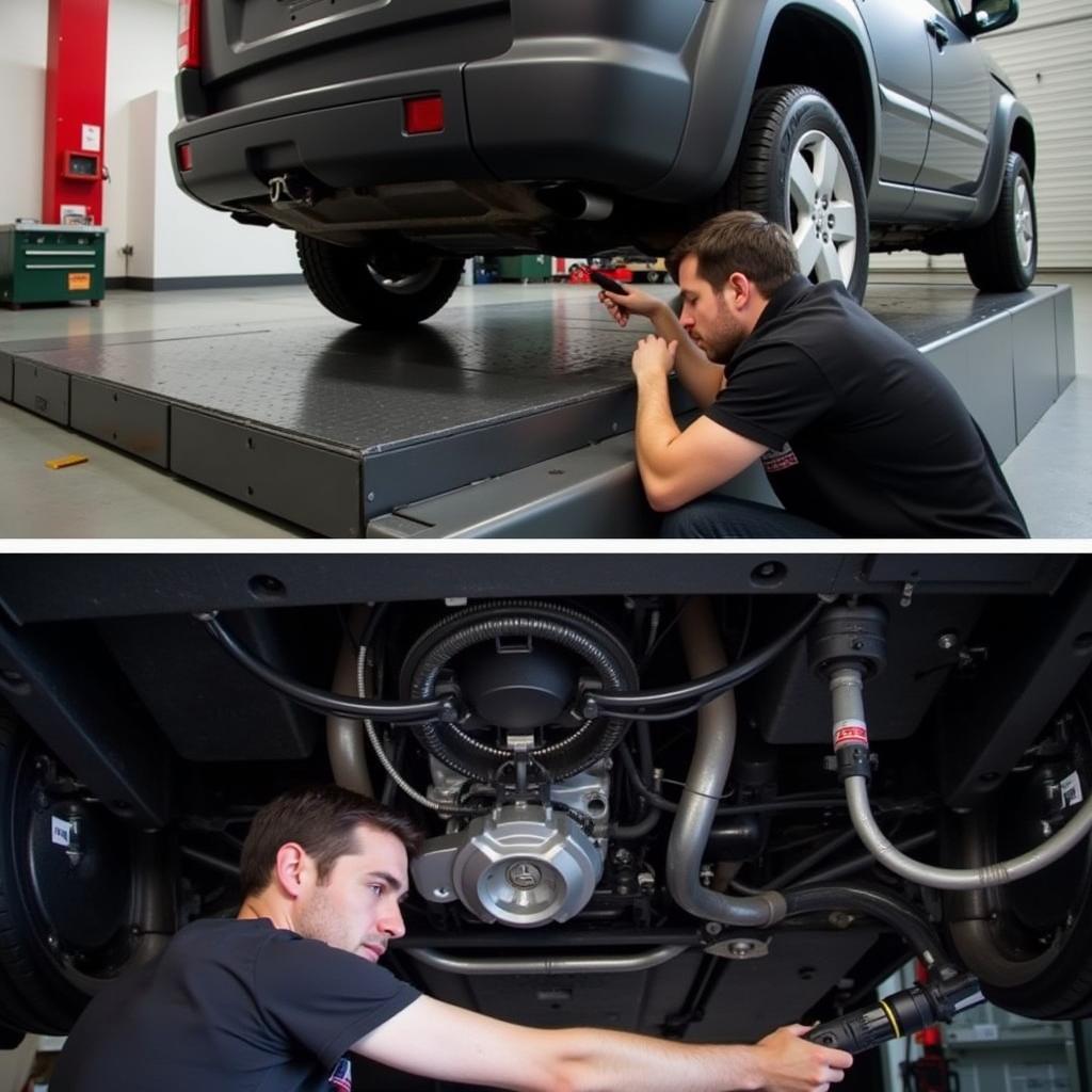 Mechanic Inspecting a Honda Element