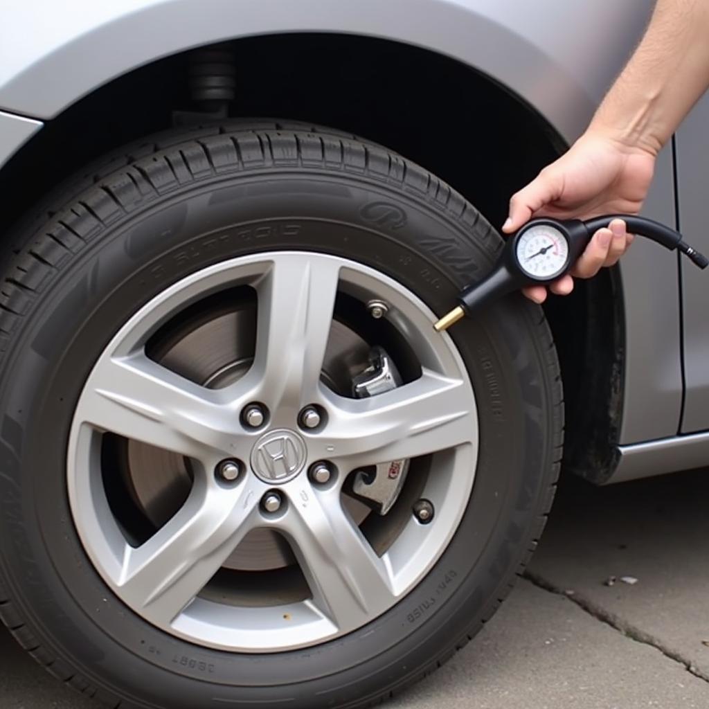 Checking Tire Pressure on a Honda Odyssey