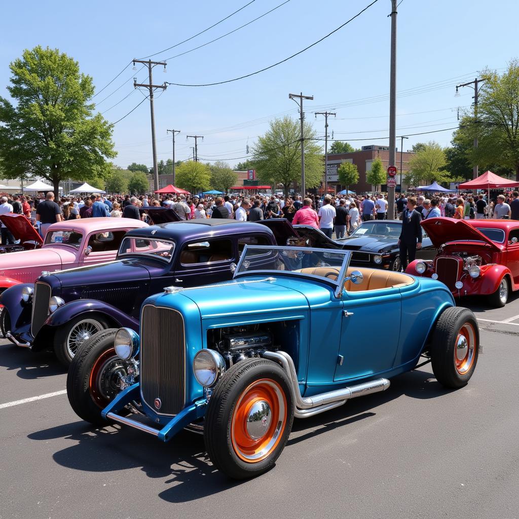 Hot Rod Car Show with Enthusiasts