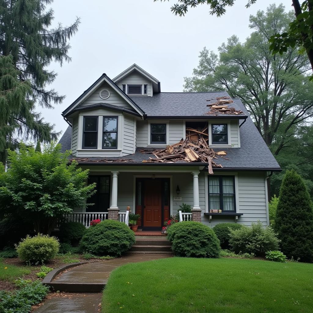 House Damaged by Storm - Insurance Claim