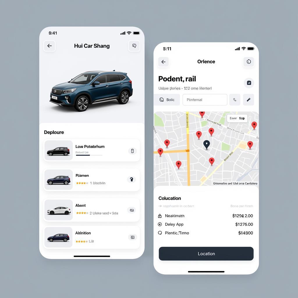 Hui Car Share App Interface