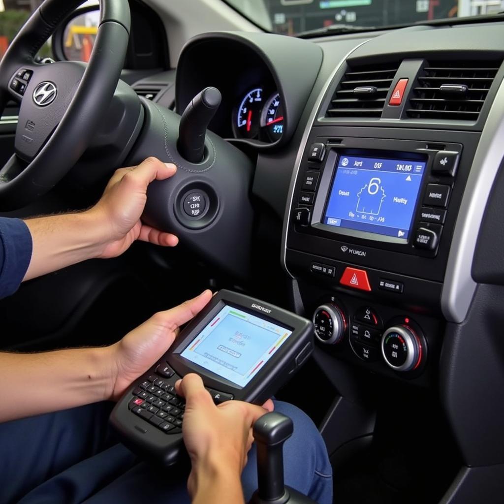 Connecting a Dealer Scanner to a Hyundai Accent 2016