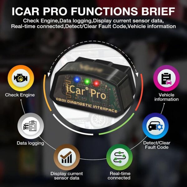 iCar Pro Mini OBD2 Bluetooth Scanner for iOS/Android OBD Adapter Car Diagnost... - Image 3