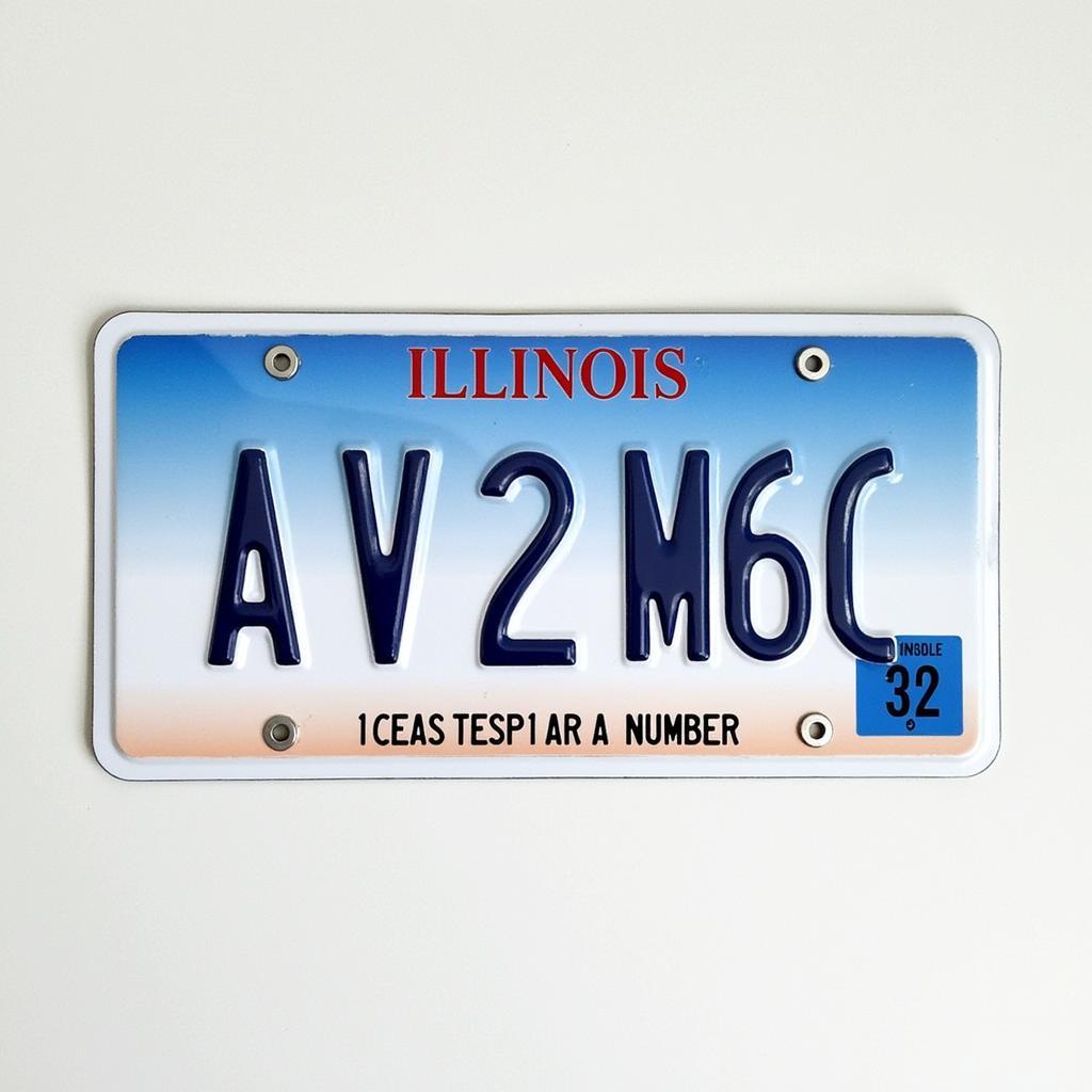 Illinois License Plate and Registration Card