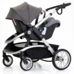 Infant Car Seat Securely Attached to Stroller Frame