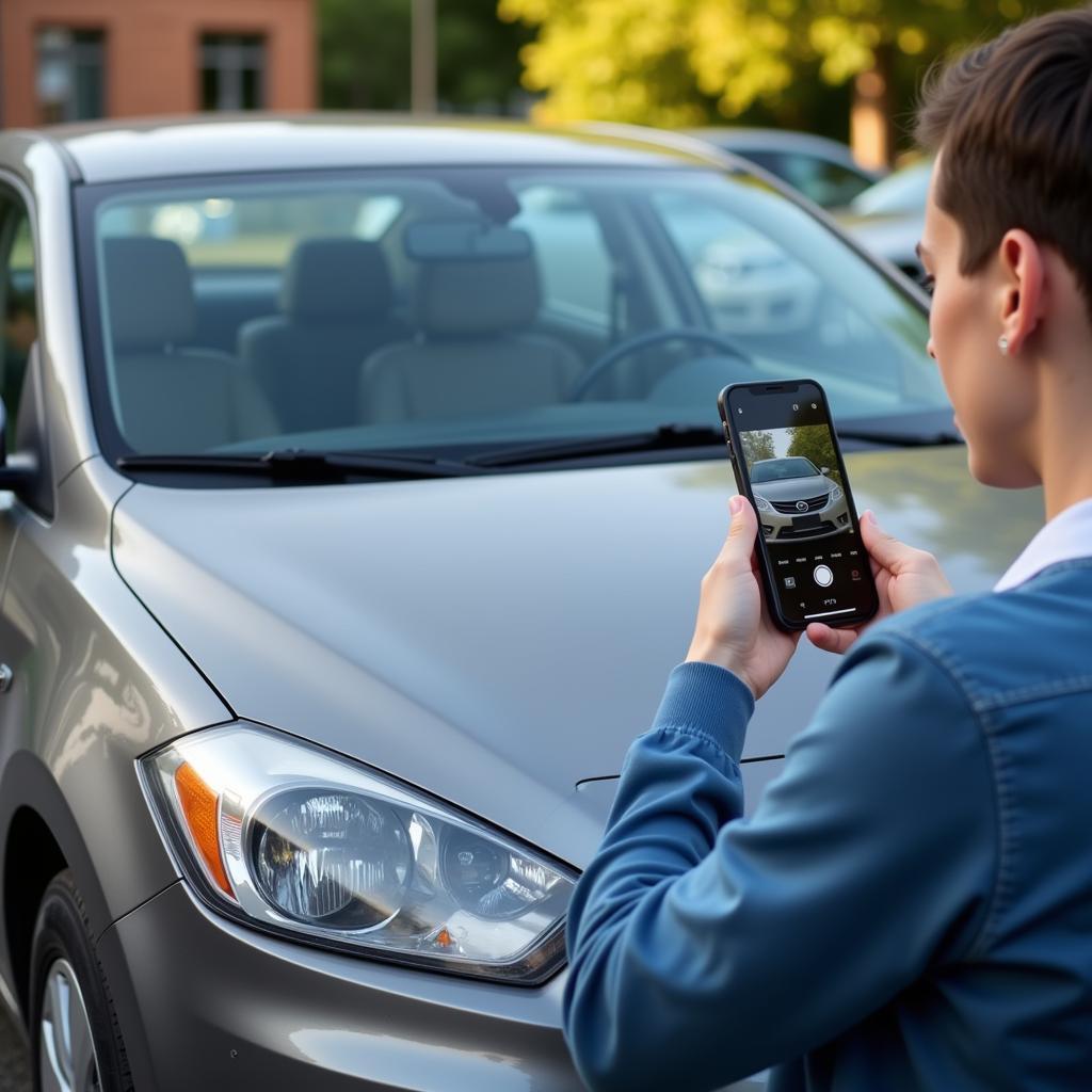 Inspecting a Rental Car for Damage