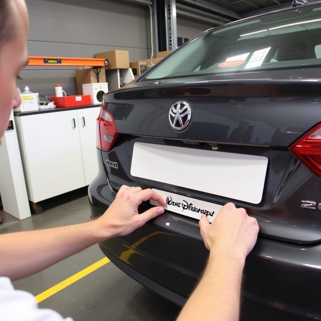 Installing a Custom Car Badge on a Car