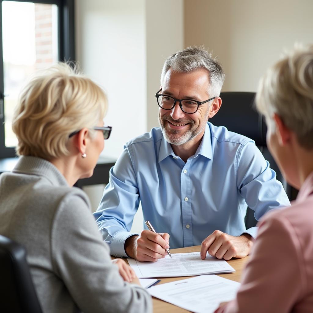 Insurance Broker Helping Senior Couple