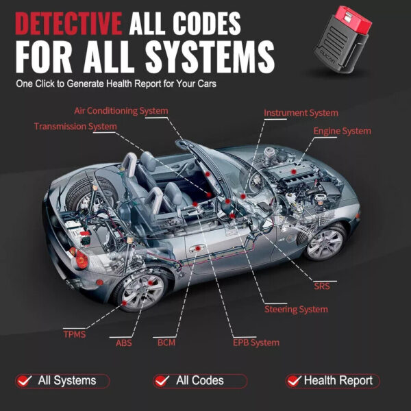 Jaguar XF XE XJ OBD2 Pro Bluetooth Fault Code Reader Scanner Smart Dongle BT200 - Image 5