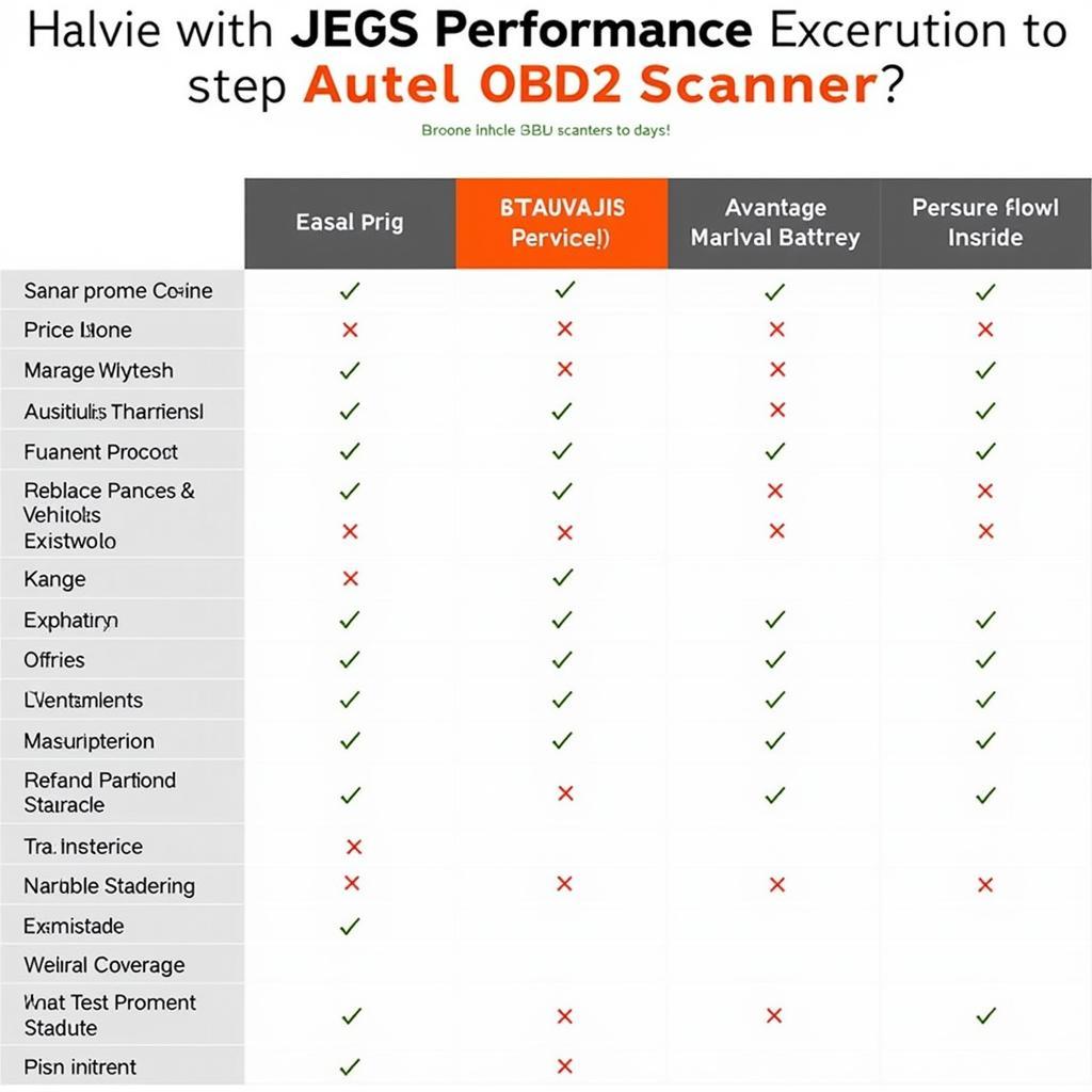 JEGS vs. Autel Comparison Chart