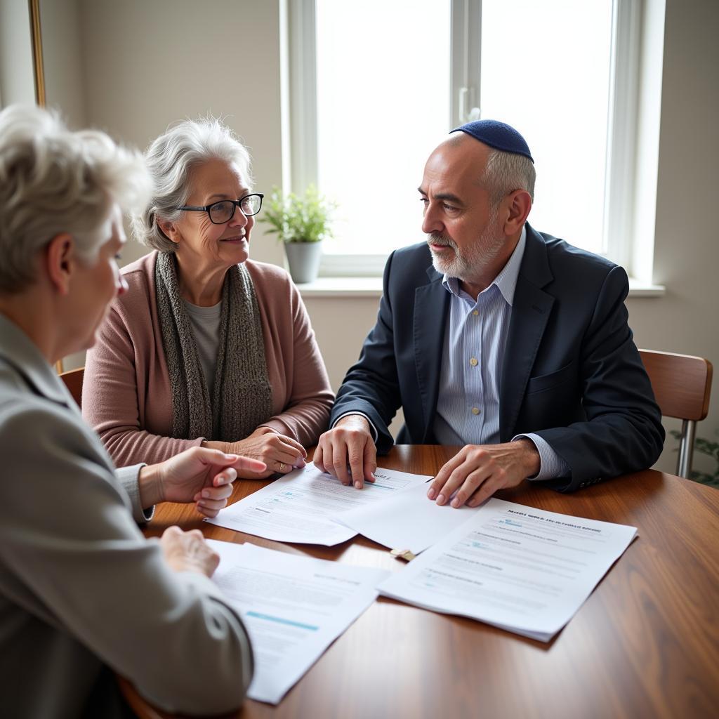 Jewish Senior Couple Meeting with Social Worker in Las Vegas