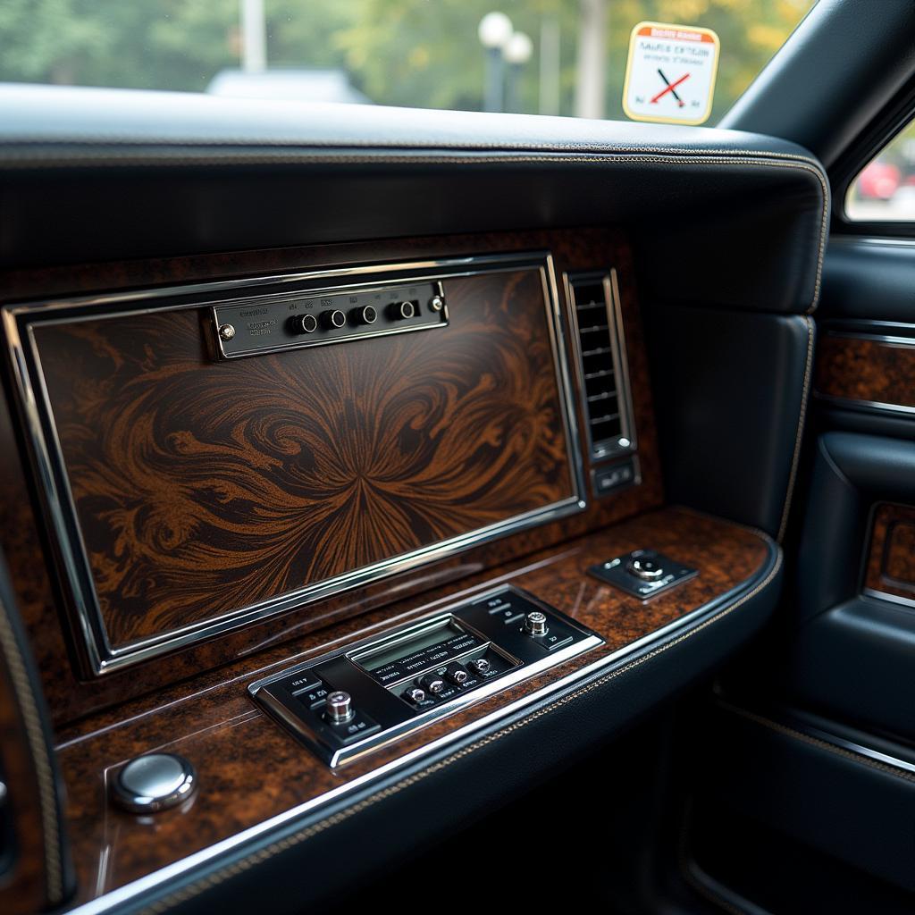 Interior of JFK's Lincoln Continental limousine.