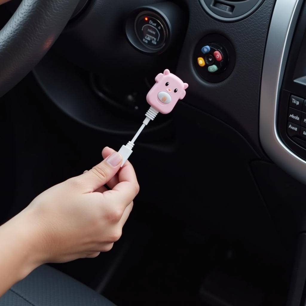 Kiko Carly Rose Bear Adapter Connected to OBD-II Port