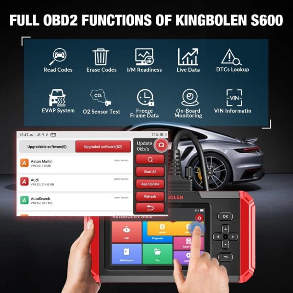 KINGBOLEN S600 Car OBD2 Diagnostic Scanner Tool ABS SRS TPMS BMS SAS OIL Reset - Image 5