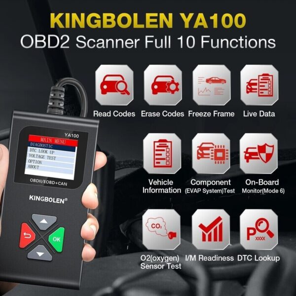 KINGBOLEN YA100 Auto Car OBD2 Scanner Code Reader Engine Fault Diagnostic Tool - Image 2