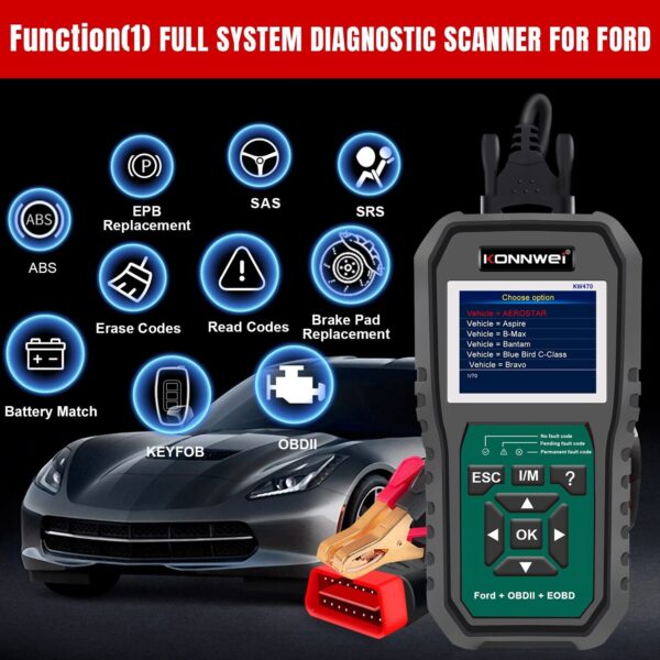 KONNWEI KW470 OBD2 Full System Scanner For F ord Universal Car OBD 2 Code Reader - Image 4