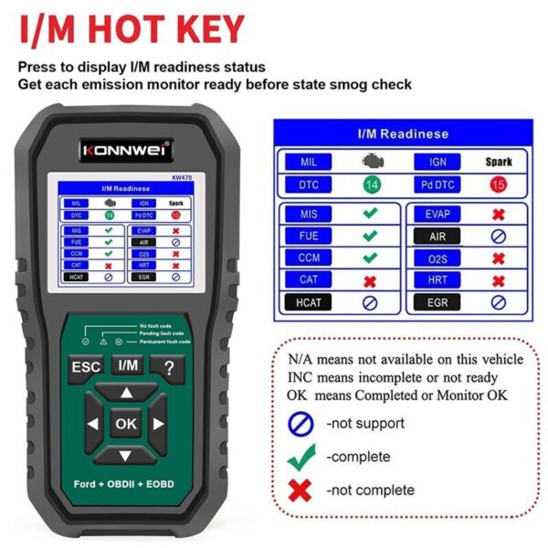 KONNWEI KW470 OBD2 Full System Scanner For F ord Universal Car OBD 2 Code Reader - Image 3