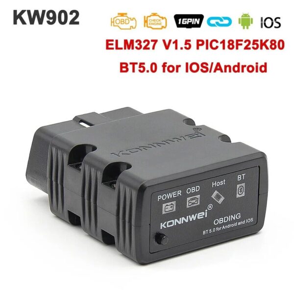 KONNWEI KW902 OBD2 Scanner Bluetooth Auto Diagnostic Tool Code Reader on Android - Image 3