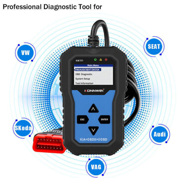 KW350 OBD2 Diagnostic Scanner for Car VAG VW Audi ABS Airbag Reset Oil Service - Image 5