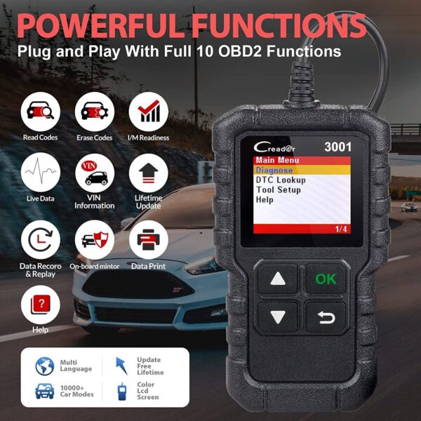 LAUNCH Automotive OBD2 Diagnostic Scanner Car Check Engine Light OBD Code Reader - Image 4