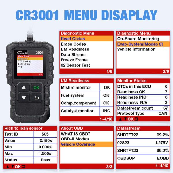 LAUNCH Automotive OBD2 Diagnostic Scanner Car Check Engine Light OBD Code Reader - Image 6