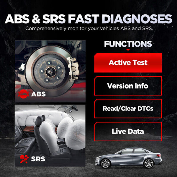 Launch Car OBD2 Scanner Code Reader ABS SRS Transmission Engine Diagnostic Tool - Image 4