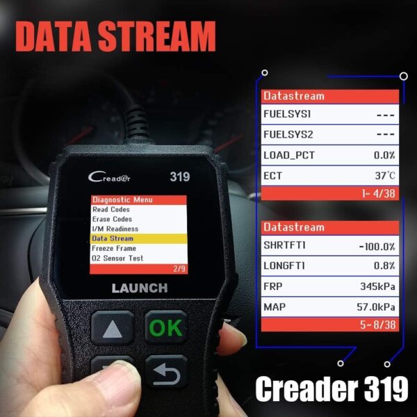 LAUNCH CR319 Car OBD2 OBD Code Reader Scanner Check Engine Fault Diagnostic Tool - Image 4