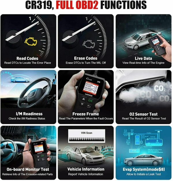 LAUNCH CR319 Car OBD2 OBD Scanner Check Engine Fault Diagnostic Tool Code Reader - Image 3