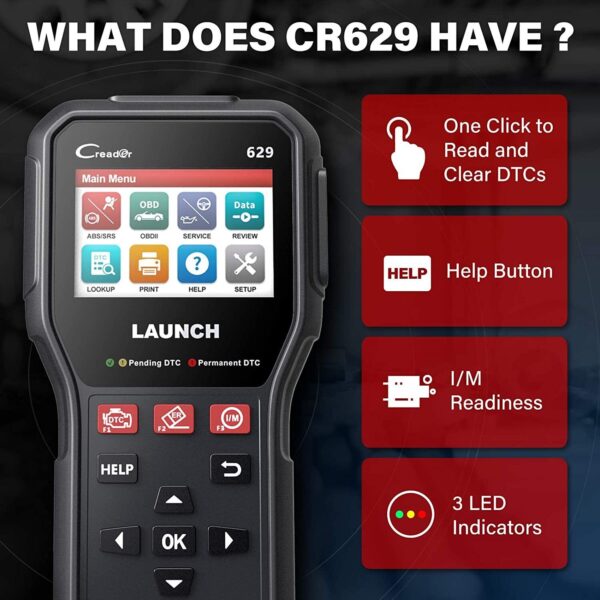 Launch CR629 OBD2 Auto ABS SRS Diagnostic Scanner Car Oil SAS BMS Code Reader - Image 6