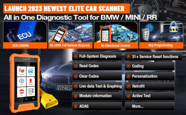 LAUNCH Creader for BMW Full Systems Diagnostic Scanner Tool OBD2 Code Reader - Image 6