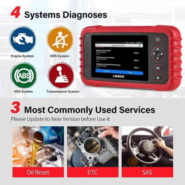 LAUNCH CRP123X PRO OBD2 Scanner SRS ABS Code Reader Car Diagnostic Service Tool - Image 5