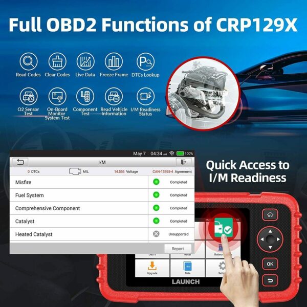 LAUNCH CRP129X Car OBD2 Scanner Engine ABS SRS SAS TPMS EPB New Diagnostic Tool - Image 5