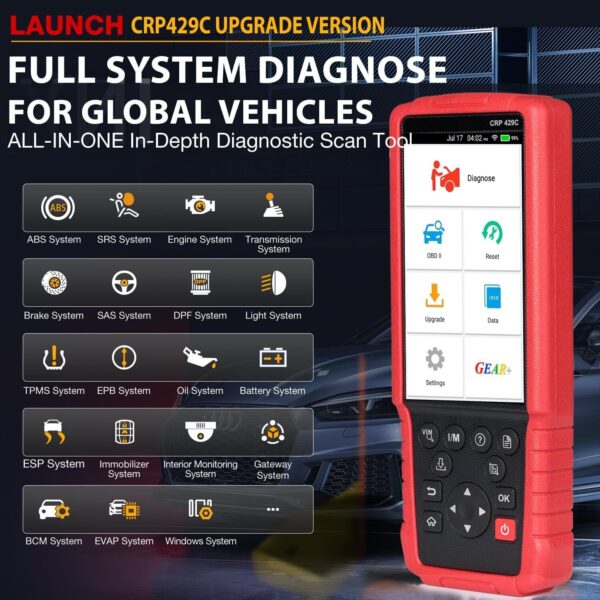 LAUNCH CRP429C OBD2 Scanner Check Engine ABS SRS Code Reader Car Diagnostic Tool - Image 3