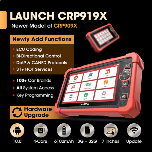 LAUNCH CRP919X OBD2 Bidirectional Scanner Full System Diagnostic Key Programmer - Image 3