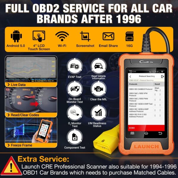 LAUNCH Elite for TOYOTA OBD2 Code Reader Full System Car Diagnostic Scanner Tool - Image 3