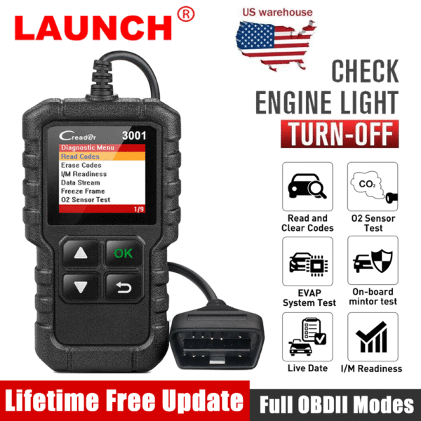 LAUNCH OBD2 Scanner Auto Code Reader Car Engine Check Fault Code Diagnostic Tool - Image 8