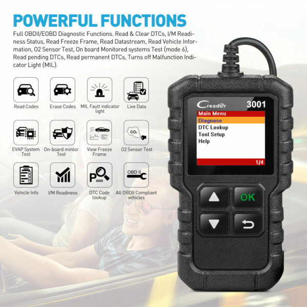 LAUNCH OBD2 Scanner Auto Code Reader Car Engine Check Fault Code Diagnostic Tool - Image 3