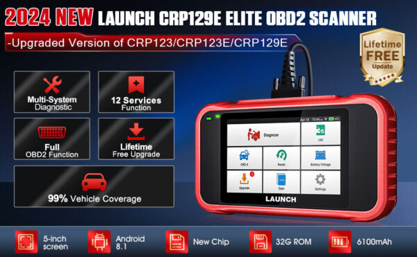 LAUNCH OBD2 Scanner CRP129E Engine ABS SRS AT Code Reader Car Diagnostic Tool - Image 3