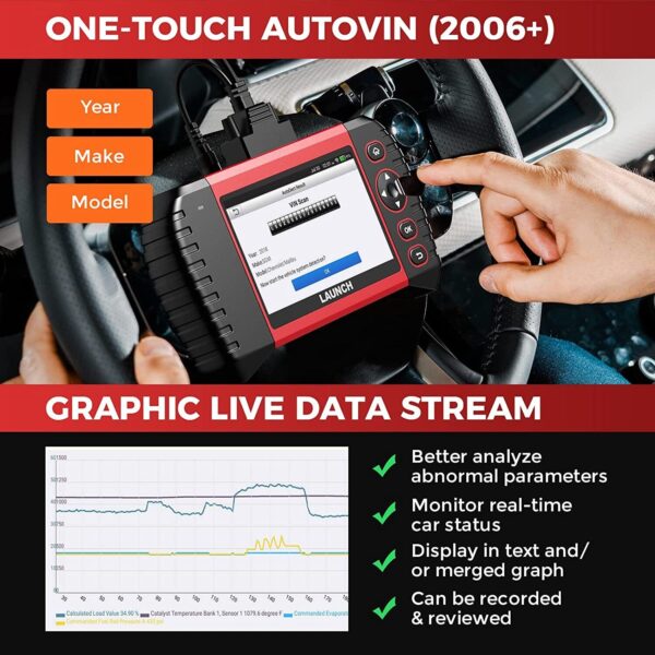 LAUNCH OBD2 Scanner Touch PRO Elite Car All System Diagnostic Tool EBP BMS ABS - Image 6