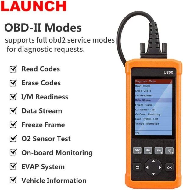 LAUNCH U300 Diagnostic Tool OBD2 Scanner Engine Injector Transmission Diagnostic - Image 4